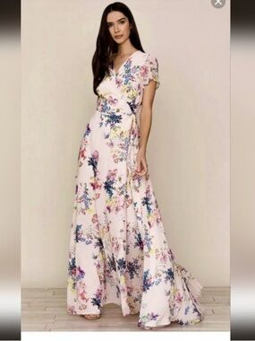 Yumi Kim Calypso Pink Floral Wrap Dress